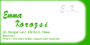 emma korozsi business card